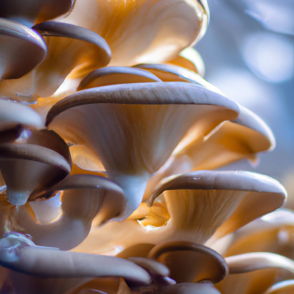 Oyster mushrooms growing